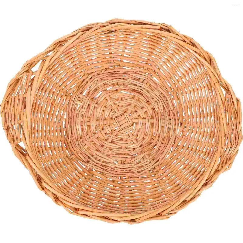 Ensembles de vaisselle panier de Fruits tissé paniers ronds de rangement en osier pratiques pour cadeaux plateau décoratif de Fruits vide