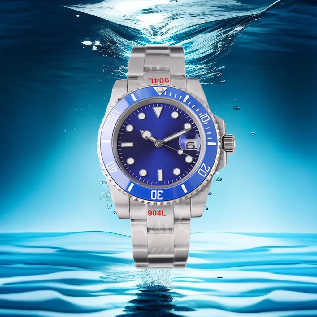 Mens Mechanical Ceramic Watches 40mm rostfritt stål badursur Sapphire Luminous Watch Business Montre Automatisk keramisk Bezel Christmas Gifts Watch