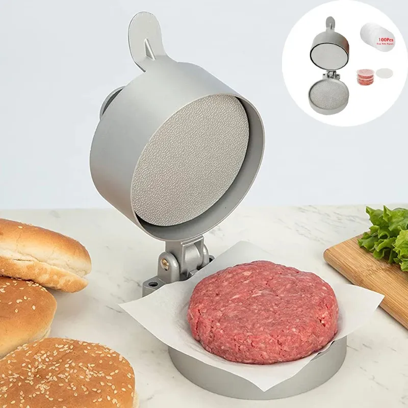 Hamburger Makers Burger Press With 100 Patty Papers Makes 4 1/2 In Diameter Patties 1/4lb to 3/4lb Non-Stick Patty Ejector 240118