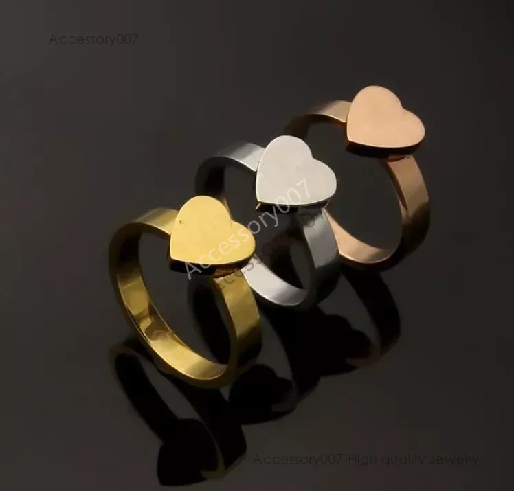 designer jewelry rings Top Quality Extravagant Simple heart Love Ring Gold Silver Rose Colors Stainless Steel Couple Rings Fashion Women Designer Jewelry