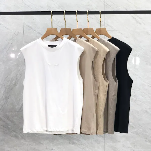 Man Originality T-shirt Trend Street Fashion Men's Round Neck Letter Printed T High Quality Cotton Tees Loose Summer Men Breathable ESSENTI Vest Shirt