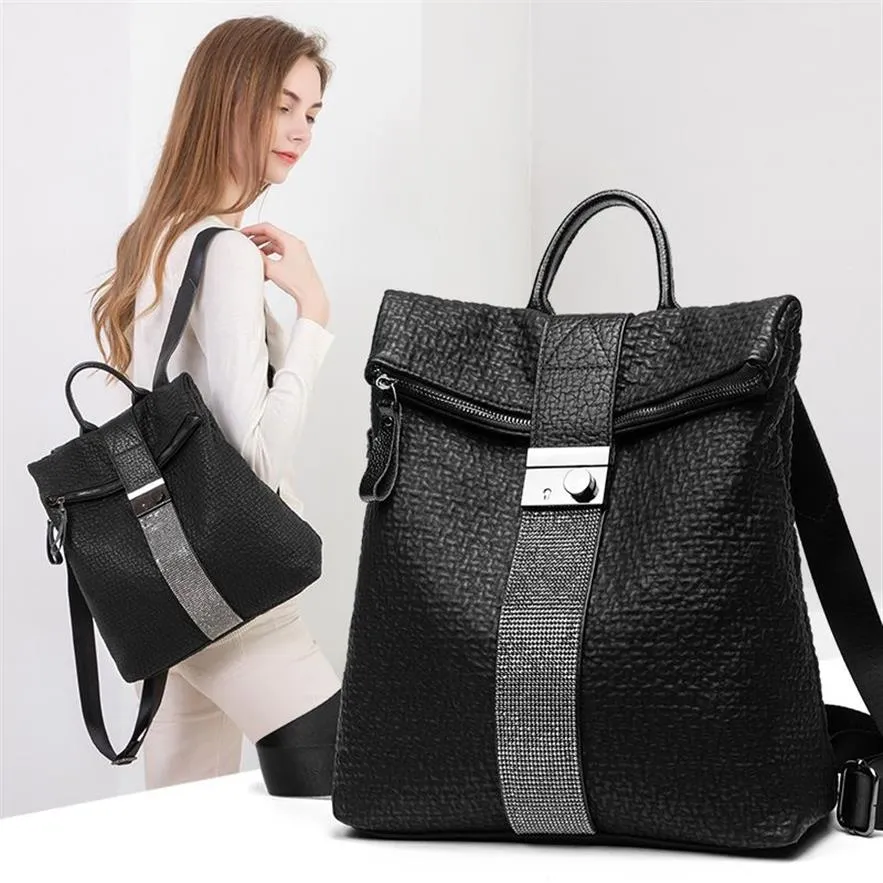 Vrouwen rugzakstijl echte lederen mode casual tassen kleine meid schoolbag zakelijke laptop rugzak opladen bagpack rucksack s273z