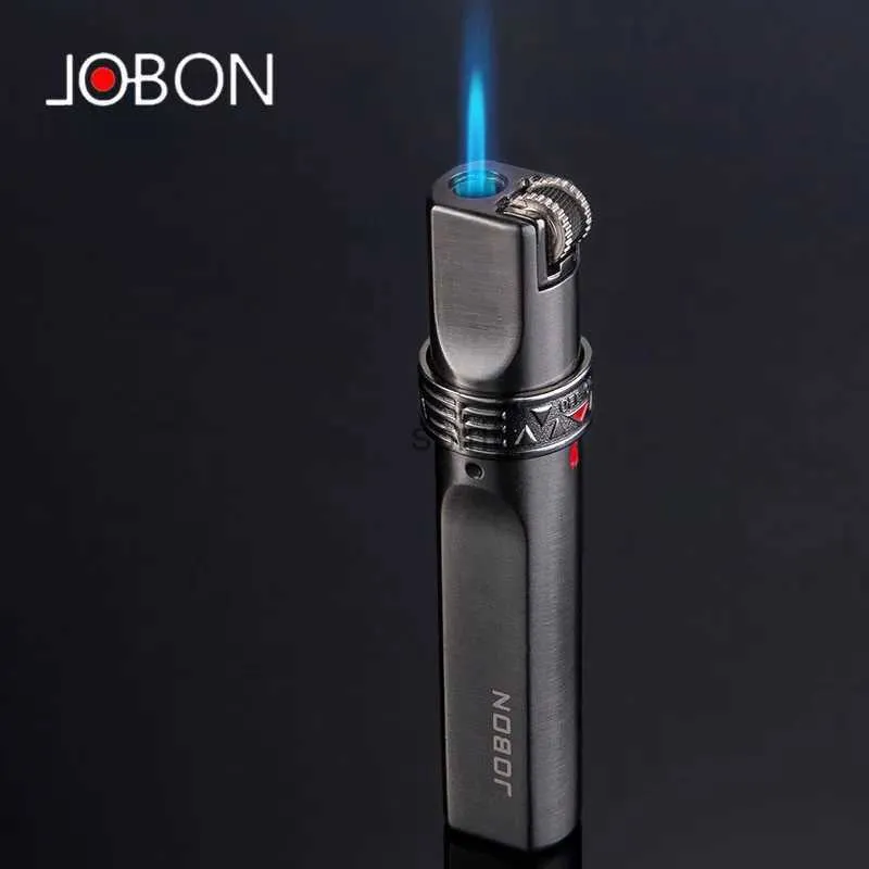 Lighterters Jobon Jet Windproof Stripe Gas Torch Lowerta Metal Lightter Stripe Flint Lostki 1300 C Butan Cigar Akcesoria YQ240124