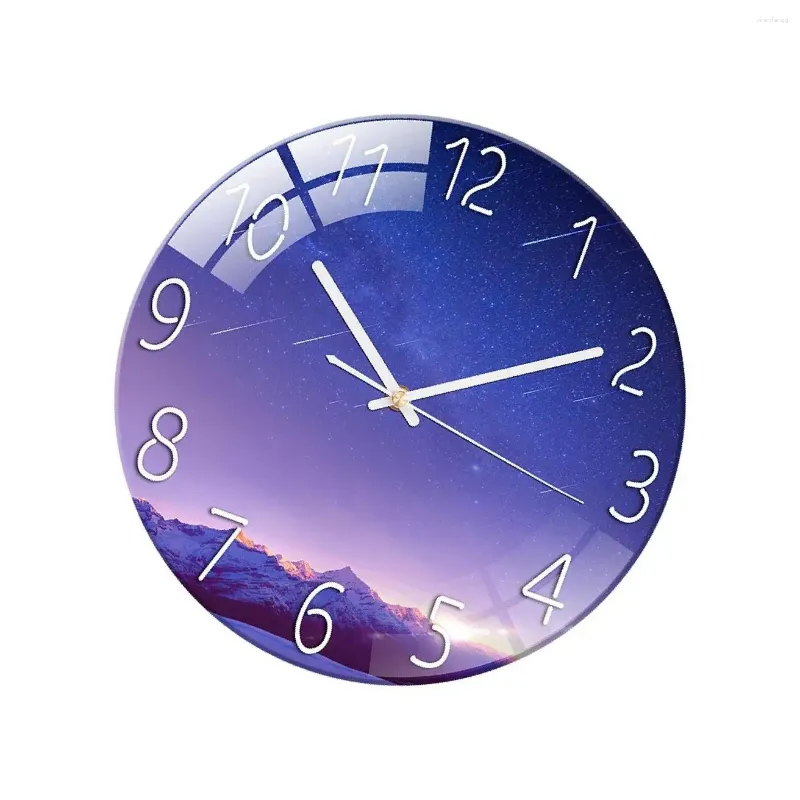 Horloges murales verre trempé quartz horloge silencieuse chambre décoration papillon