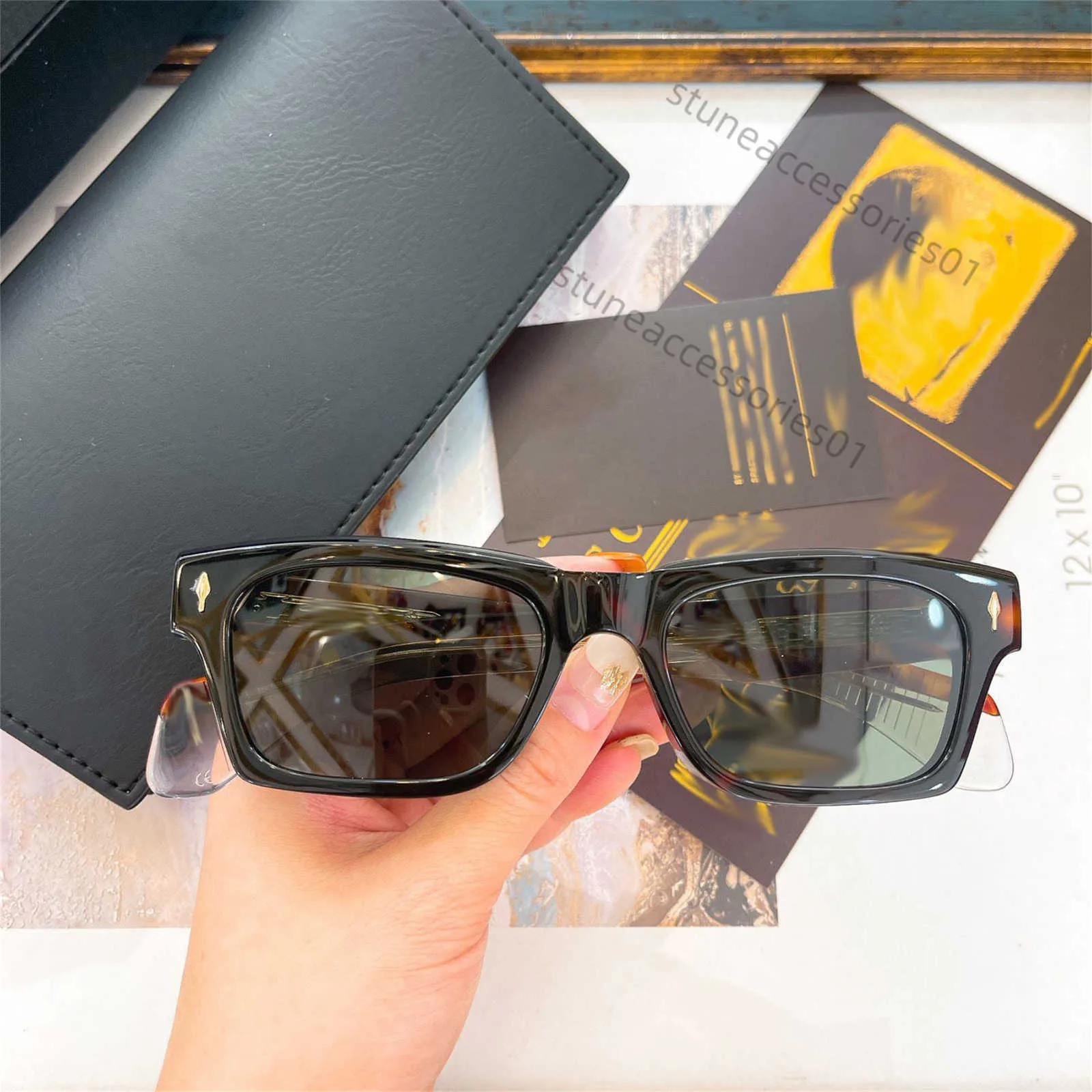 Новые винтажные модные солнцезащитные очки высокого качества JACQus JMMIMS ASHCROF, однотонные толстые импортные ацетатные оправы, линзы TAC для женщин и мужчин AAA + оригинал