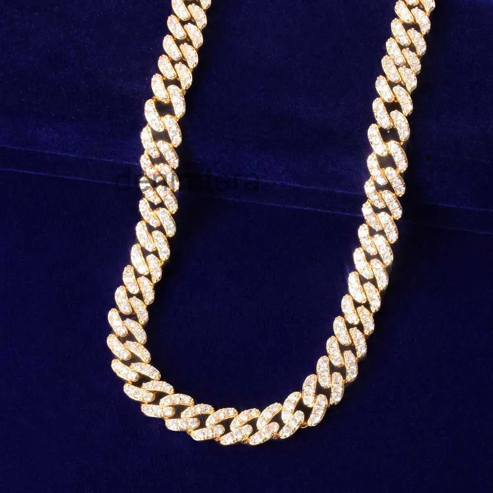 10mm Miami Cuban Link Chain Necklace Gold Silver Rosegold Iced Out Cubic Zirconia Hip Hop Style Men smycken ECA2