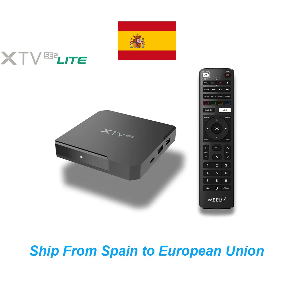 Schiff aus spanienberechtigter TV -Box Android 11 Amlogic S905W2 4K 2G RAM 8G ROM MEELO plus XTV SE2 Lite Android TV Box Stalker