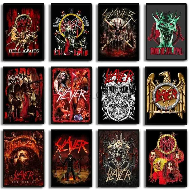 Resimler Ünlü Heavy Metal Rock Band S-Slayer Albüm Poster Baskı Tuval Boyama Müzik Duvar Sanatı Hayranlar için Oturma Odası Ev Dekorasyonu