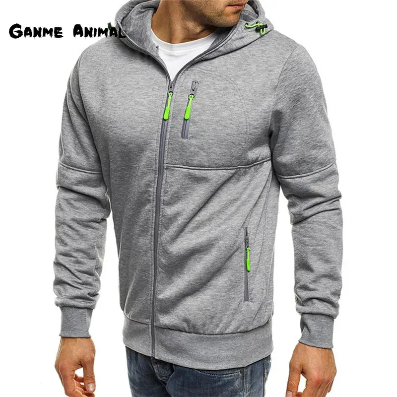 Mens Zipper Hooded Coat Sweatshirt Man Sweaters and Hoodies Casual With Solid Color Hoody Warm Hood S4XL 240119