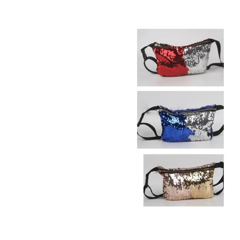 Meerjungfrau Fanny Pack Pailletten Kosmetiktaschen Meerjungfrau Pailletten Tasche Pailletten Mode Taschen Glitzer Geldbörse Umhängetaschen Handtaschen Tote Make-up Taschen BJ