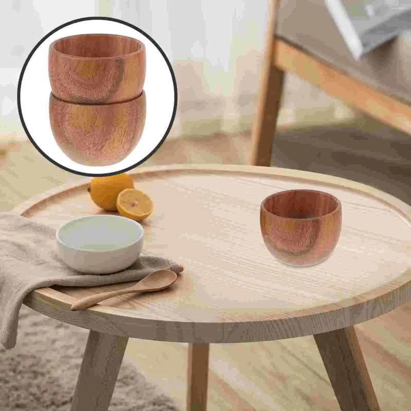 Dinnerware Sets 2 Pcs Small Wooden Bowl Bowls Fruit Tray For Kitchen Serving Large Salad Tableware