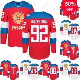 Mag Mit 2016 World Cup Team Russia Hockey Jersey WCH 86 Kucherov 87 Shipachev 9 Orlov 7 Kulikov 1 Varlamov 92 Kuznetson 77 Telegin Ice Hockey Jersey