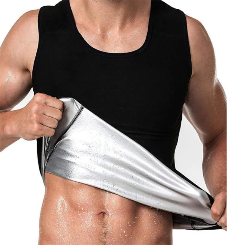 Gym Clothing men fitness vest Sauna Workout TShirt waist trainner quick sweat top Shapewear1556441