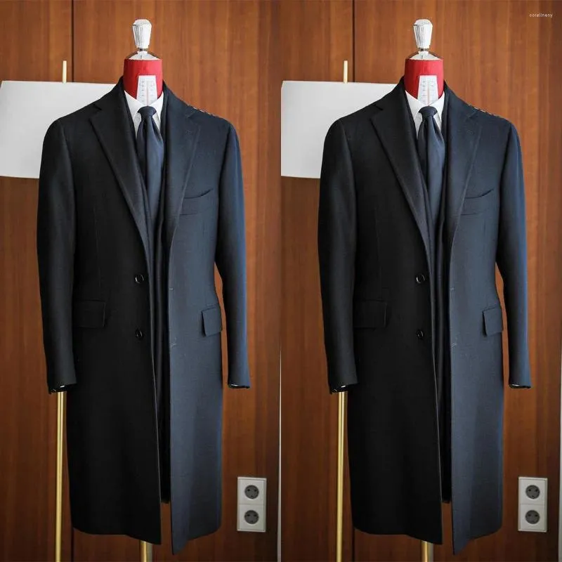Мужские костюмы, простое классическое шерстяное пальто в английском стиле, мужское толстое однобортное пальто с карманами на заказ, повседневная зимняя теплая куртка