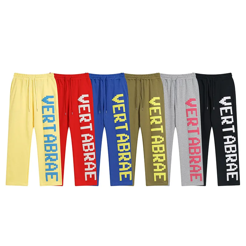 Sweatpants Vertabrae Letter Printing Pants Men Women Heavy Fabric Unisex Joggers Drawstring Trousers US Size 2024 New Style