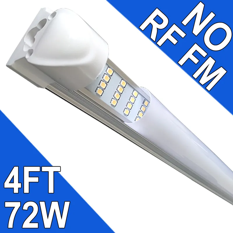 LED T8 통합 단일 고정물, 8ft 72000lm, 6500K Super Bright White, 72W 유틸리티 Shop Light, 천장 및 캐비닛 조명 전기 차고 Usastock 아래