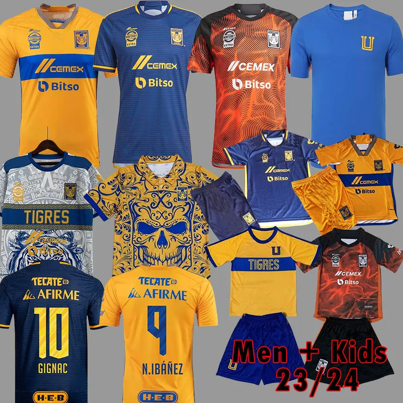 Liga MX 2023 2024 Tigres UANL Camiseta GIGNAC AQUINO L.QUINONES N.IBANEZ THAUVIN CORDOVA Guido Pizarro Soccer Jerseys Homme Femme Enfants 23 24 Chemises spéciales à manches longues