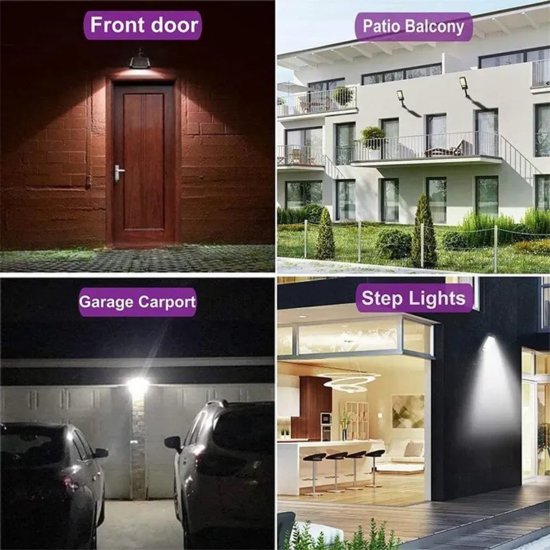 Solar Street Lights Outdoor Wall Lamp With 3 Light Mode Waterproof Motion Sensor Security Lighting for Garden Patio Path Yard