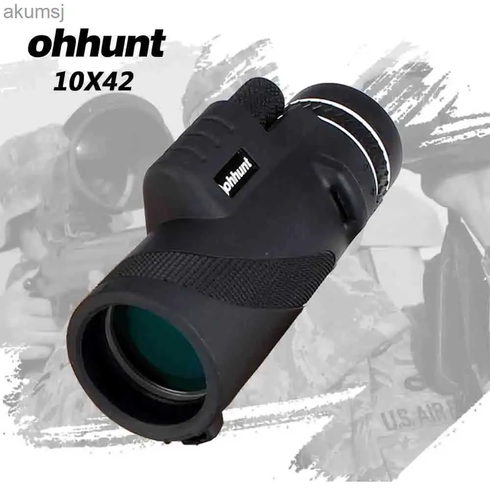 Télescopes Ohhunt monoculaire 10X42 Focus prisme Mini télescope optique chasse longue-vue pour l'observation des oiseaux Camping en plein air YQ240124