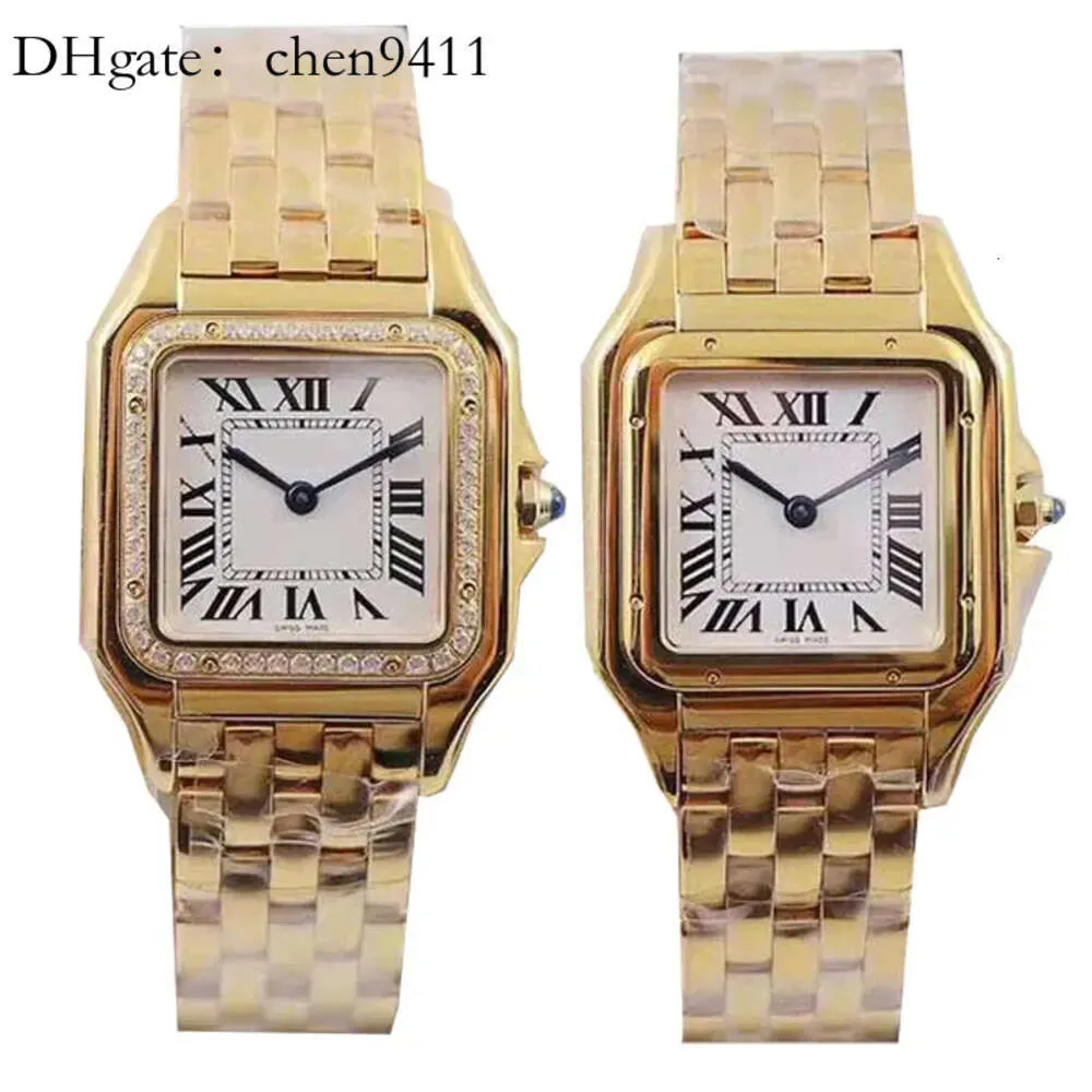 Women Designer Watch Gold zegarki Wysokiej jakości Panthere MM Square Gift Class