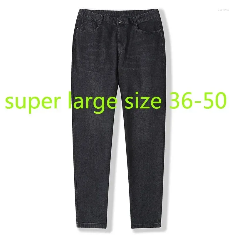 Jeans pour hommes Arrivée Super Large Automne Style Hommes Noir Zipper Lâche Pleine Longueur Casual Plus Taille 36 38 40 41 42 44 45 46 48 50