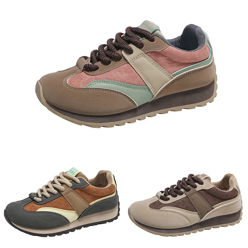 Running Shoes Mulheres Conforto Lace-Up Rosa Marrom Café Mulheres Treinadores Esporte Sapatilhas Tamanho 36-40