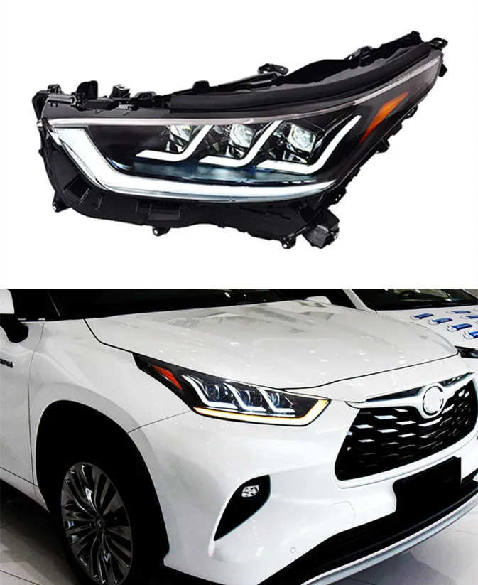 Head Light for Toyota Highlander LED Daytime Running Headlight 2021-2022 Turn Signal Dual Beam Lamp Car Lens