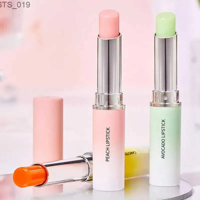 Lip Gloss Sabor de frutas Temperatura Mudança de cor Bálsamo labial Hidratante Descoloração Base Lip Balm Cuidado Anti-Seco Cracking Fade Linhas Finas