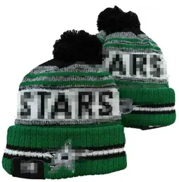 Men's Caps Stars Beanies Calgary Beanie Hats All 32 Teams Knitted Cuffed Pom Striped Sideline Wool Warm USA College Sport Knit hat Hockey Cap For Women's a1