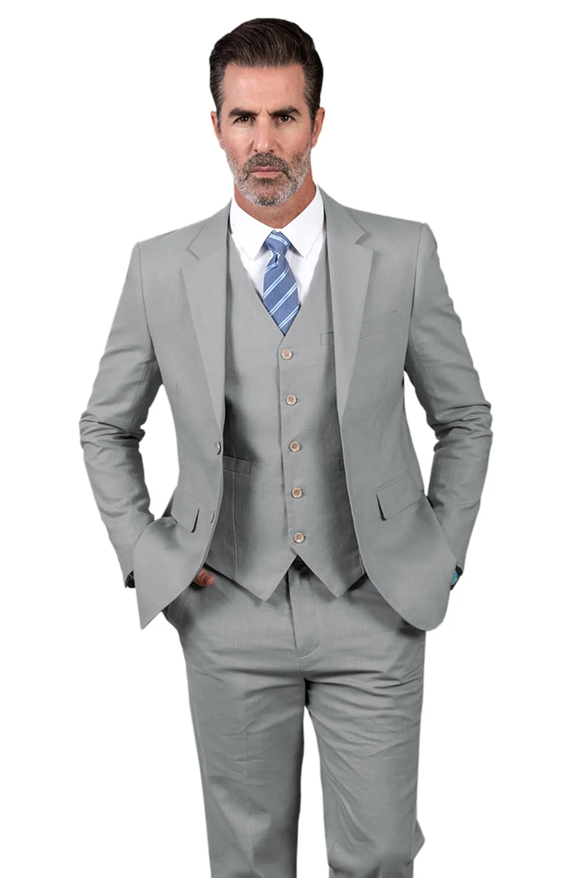 新しいスタイルスーツウェディングラペルバックベント2ボタンTuxedo Bridegroom Suit 3ピース（ブレザーベストパンツ）スーツタキシードピュアカラーカスタムサイズ