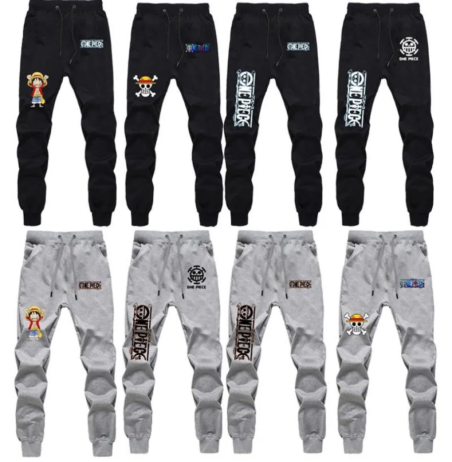 Men039s calças anime uma peça luffy casual sweatpants lei zoro edward portão verão bolsos de suor moda jogger jogging longo pan2712353