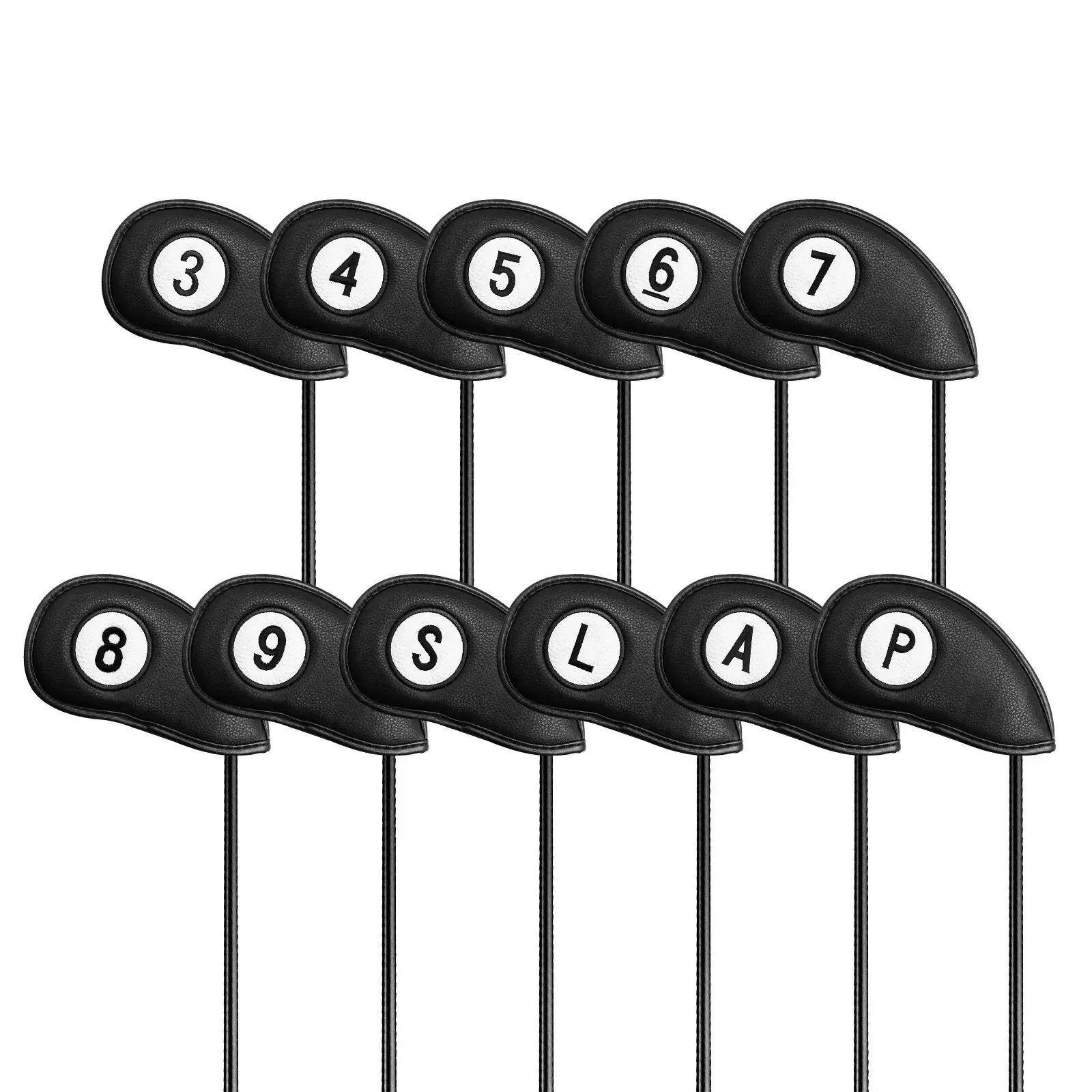 Golfclubhoezen voor ijzers Magnetische waarde 11-pack Synthetisch leer Deluxe Head Cover Set Headcovers Fit Iron Clubs 240122