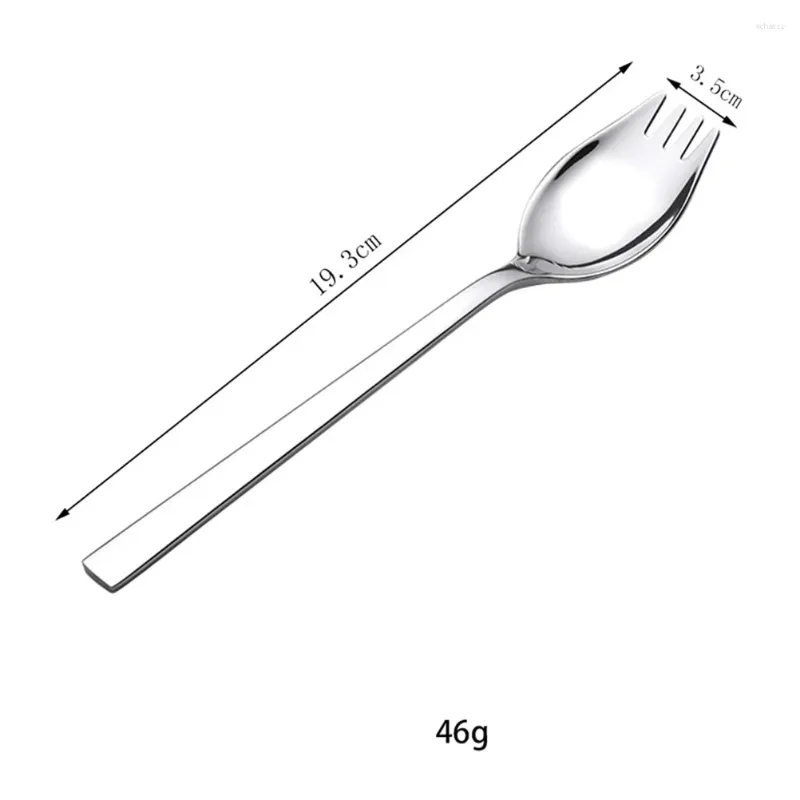 Servis uppsättningar 6 st sked för branout aptitretare Sporks Silver Spoons Lång handtag Fruit Fork