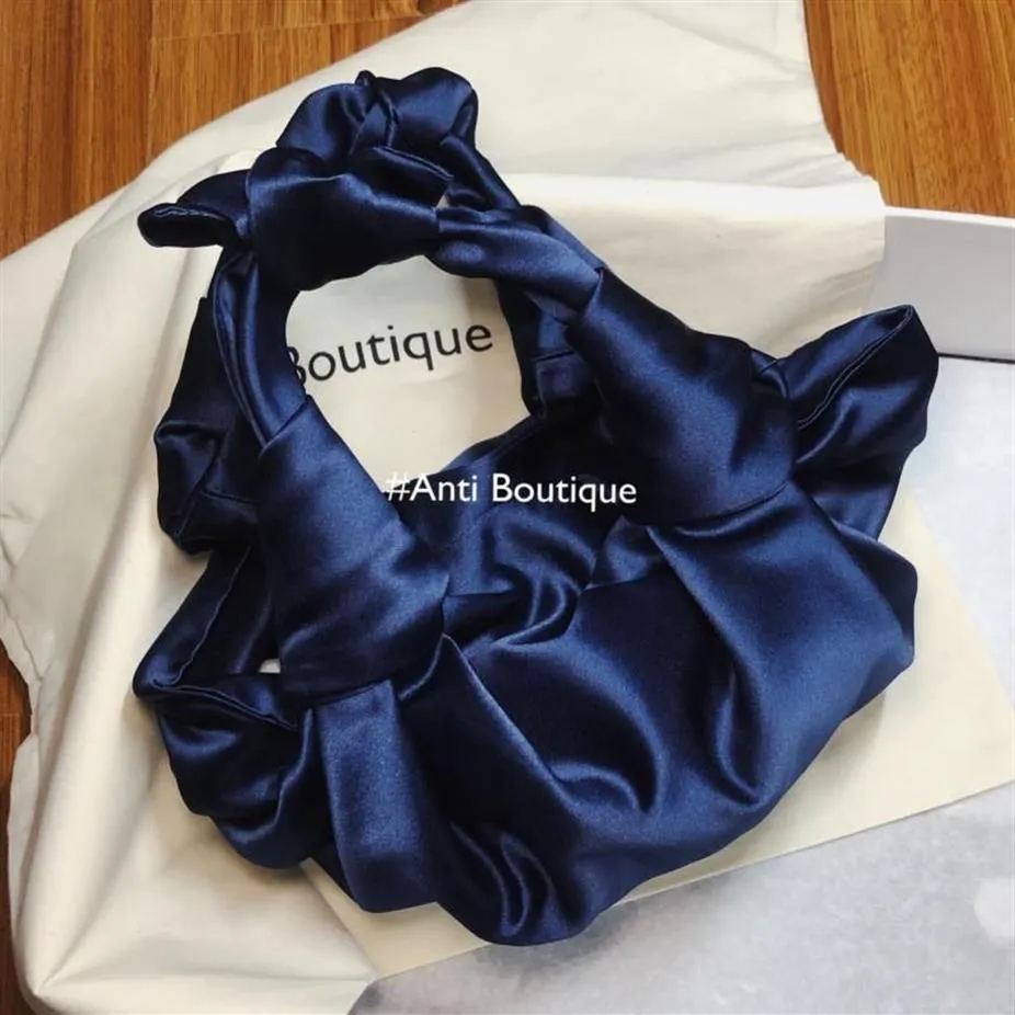 Totes Cloud-wrapped Soft Leather Madame Silk Satin Bag Single Shoulder Slant Dumpling Handbag Day Clutches Bags 2021 Purse227Z