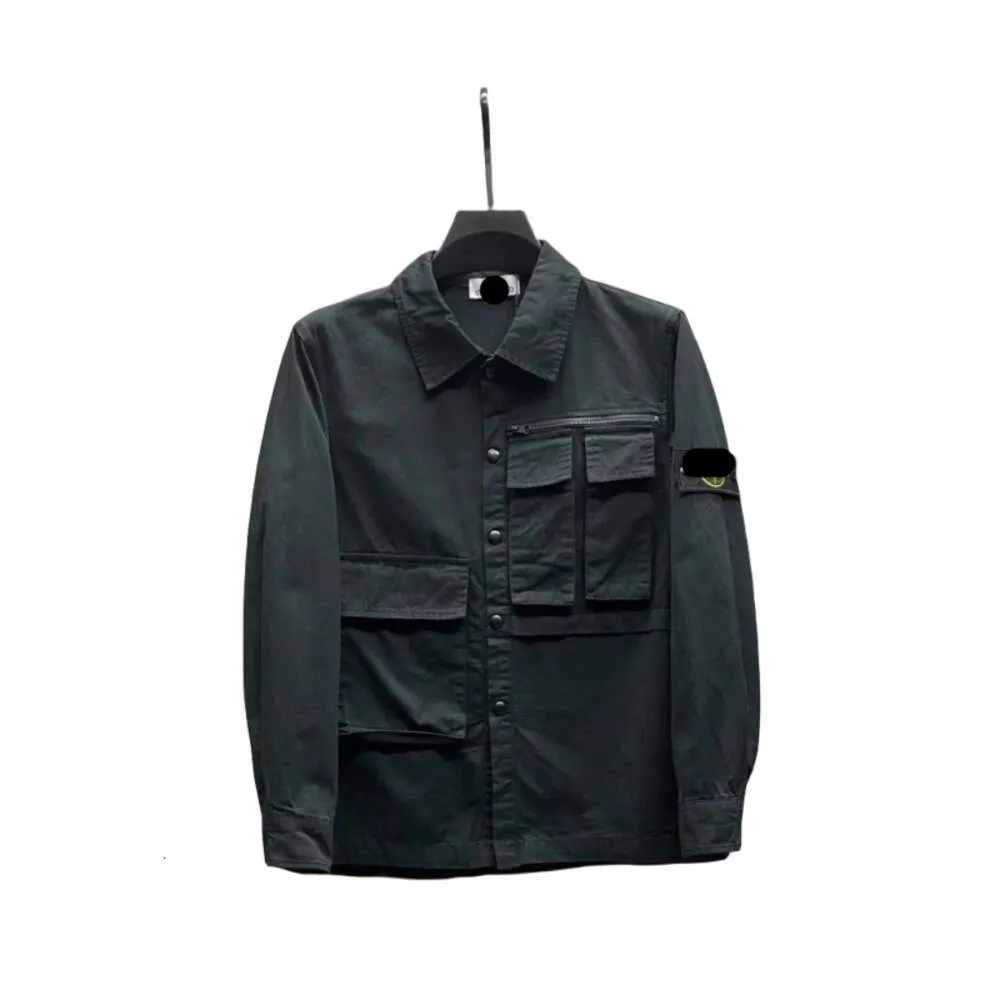 Mens Jacket Stones Designer Island Original Kvalitet Mensjackor Nytt Multi Pocket Dark Par Casual Loose Outerwear