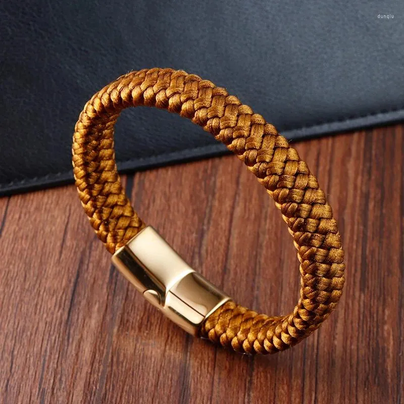 Charm Bracelets 2024 Classic Punk Style Men's Bracelet Personality Nylon Rope Braided For Men Daily Wearing Anniversary