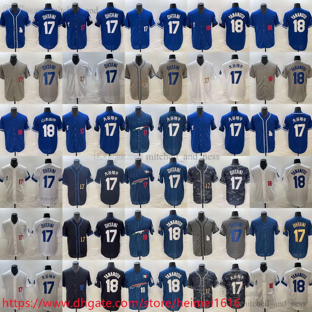 2024 Yeni LA Beyzbol 17 Shohei Ohtani Jersey Dodgers Eve uzakta 18 Yoshinobu Yamamoto Formaları Siyah Mavi Beyaz Gri Nefes Alabilir Spor Gömleği Erkek Kadın Gençlik Erkek Çocuklar