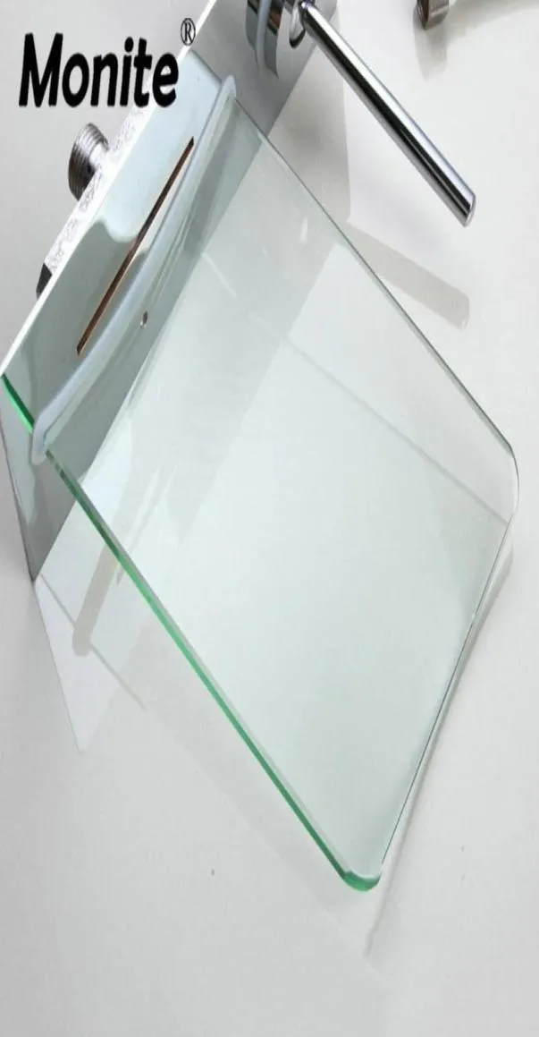 SOLO lastra di vetro con montaggio a parete, getto in vetro a cascata, rubinetto per vasca da bagno, spray11656237