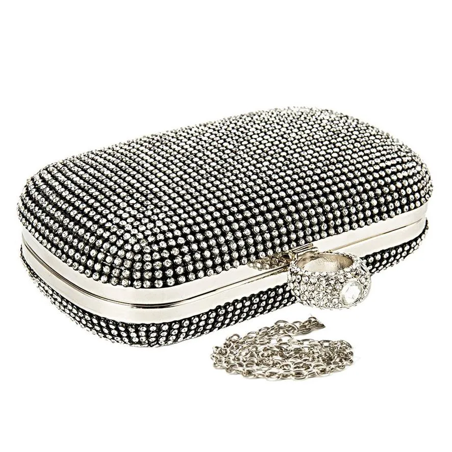 Nyaste kopplingsväskor diamantplacerade med kedja axel kvinnors handväskor plånböcker kvällväska för bröllop Q1113281J
