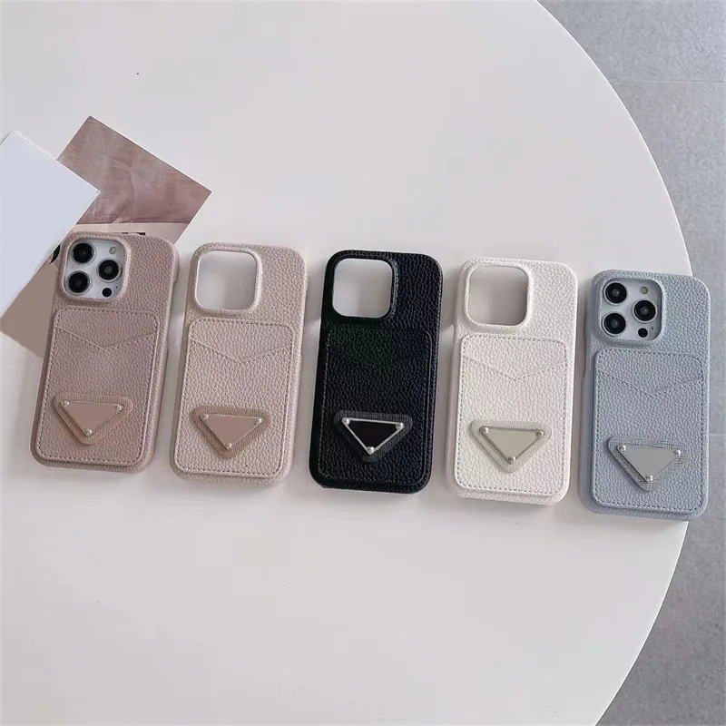 Fashion Luxury Phonecase Women Designer Iphone Cases With Card Slot Leather P Phonecases Designers Cell Phone Case For 15 14 13 Promax