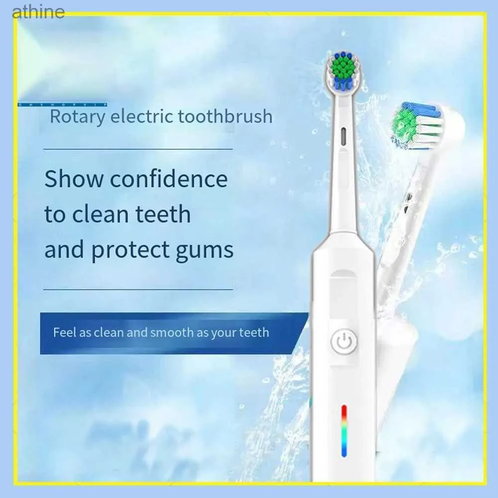 Brosses à dents électriques Têtes de rechange Brosse à dents rotative pour adultes enfants 3 vitesses Smart USB Charge directe Nettoyant oral à poils souples YQ240124