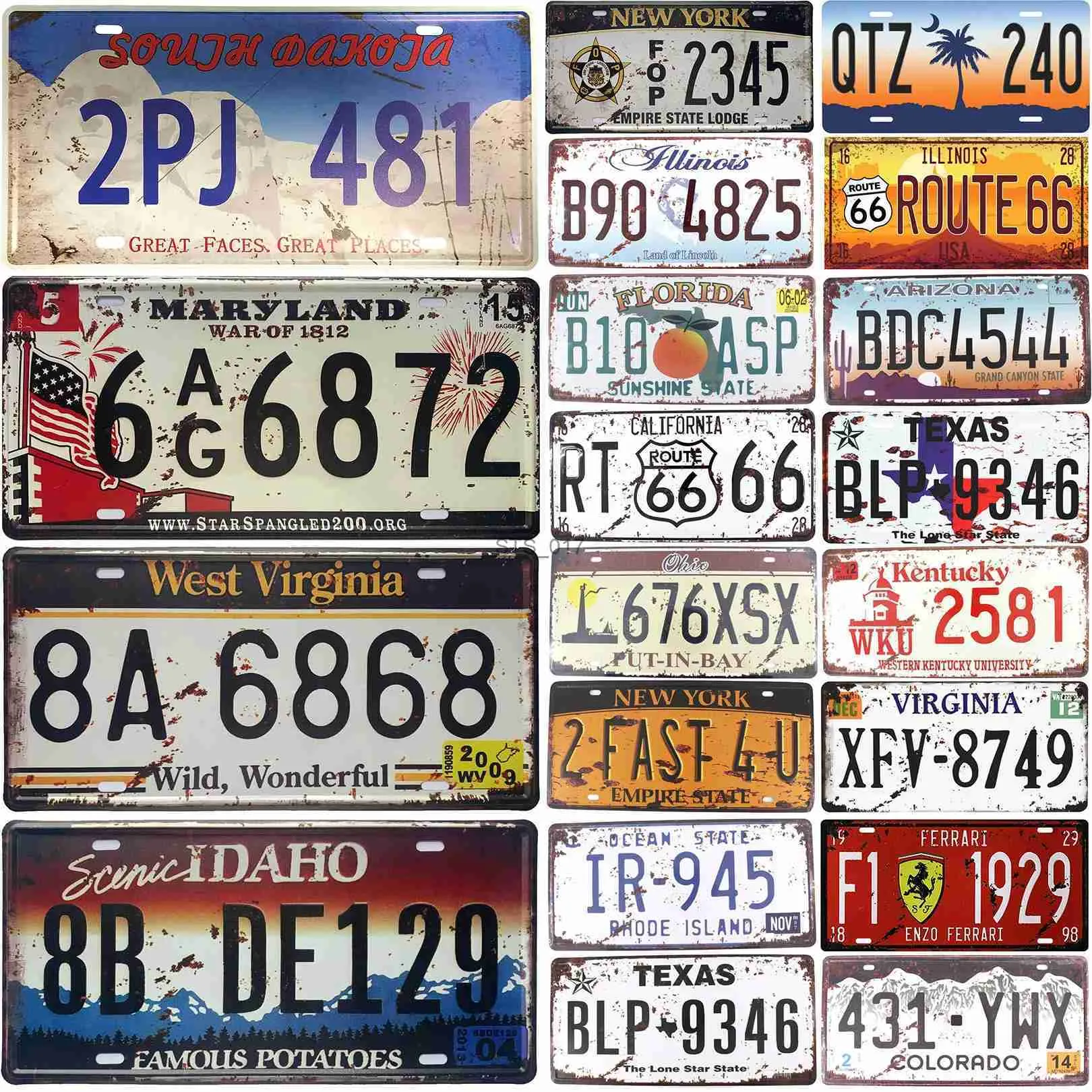 Metal boyama vintage plaka tabağı dekor paslı metal işaretleri araba ön yenilik plakaları baba erkekleri için kişiselleştirilmiş lisans