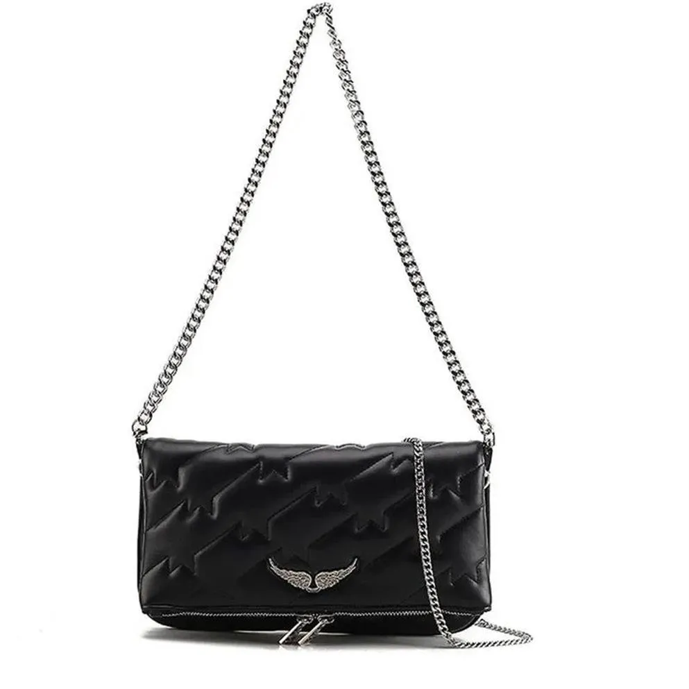 Bolsos para mujeres de diseñador de moda Bolsas para mujeres Zadig Alas Bolso de hombro de diamantes Messenger de piel de oveja Crossbody Two Chai278e