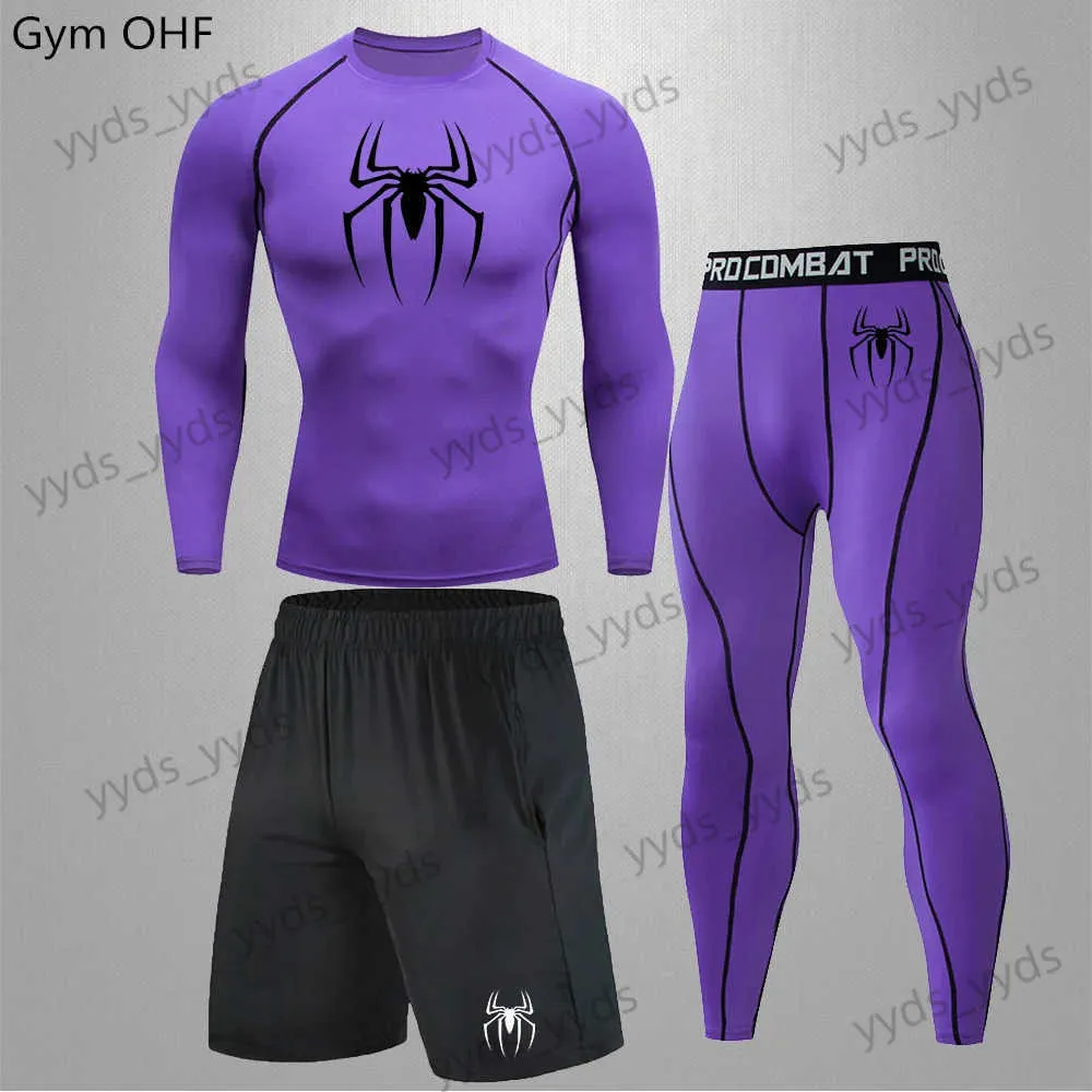 Męskie dresy dresowe Spider's Tracksuit Compression Sport Suit Gym Ubrania fitnessowe bieganie do joggingu