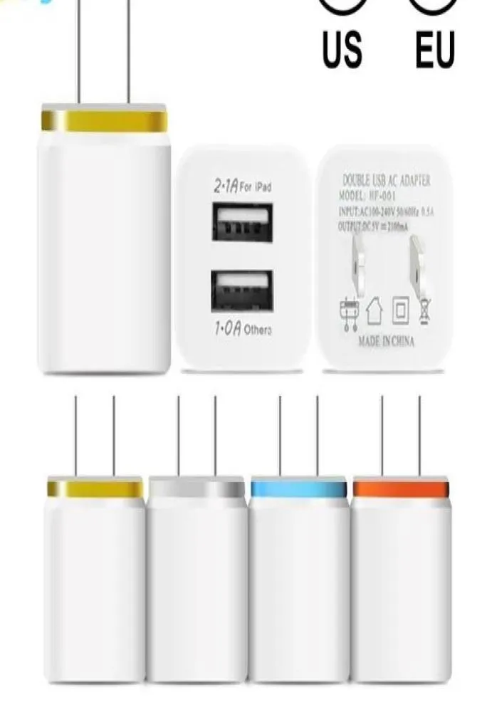 Metalowa podwójna ładowarka ścienna USB ładowarka US wtyczka UE 21A AC Power Adapter Walk Wtyczka 2 Port dla IP 11 pro Max Samsung Xiao3276932