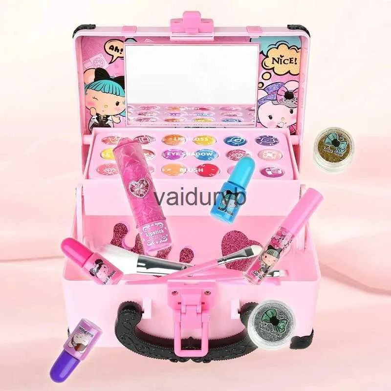 Beauty Fashion ldren Makeup Cosmetics Box Princess Kid Toy ldren's Pretend Play Set Lipstick Eye Shadow Safety Nontoxic Toys Kit For Girlvaiduryb