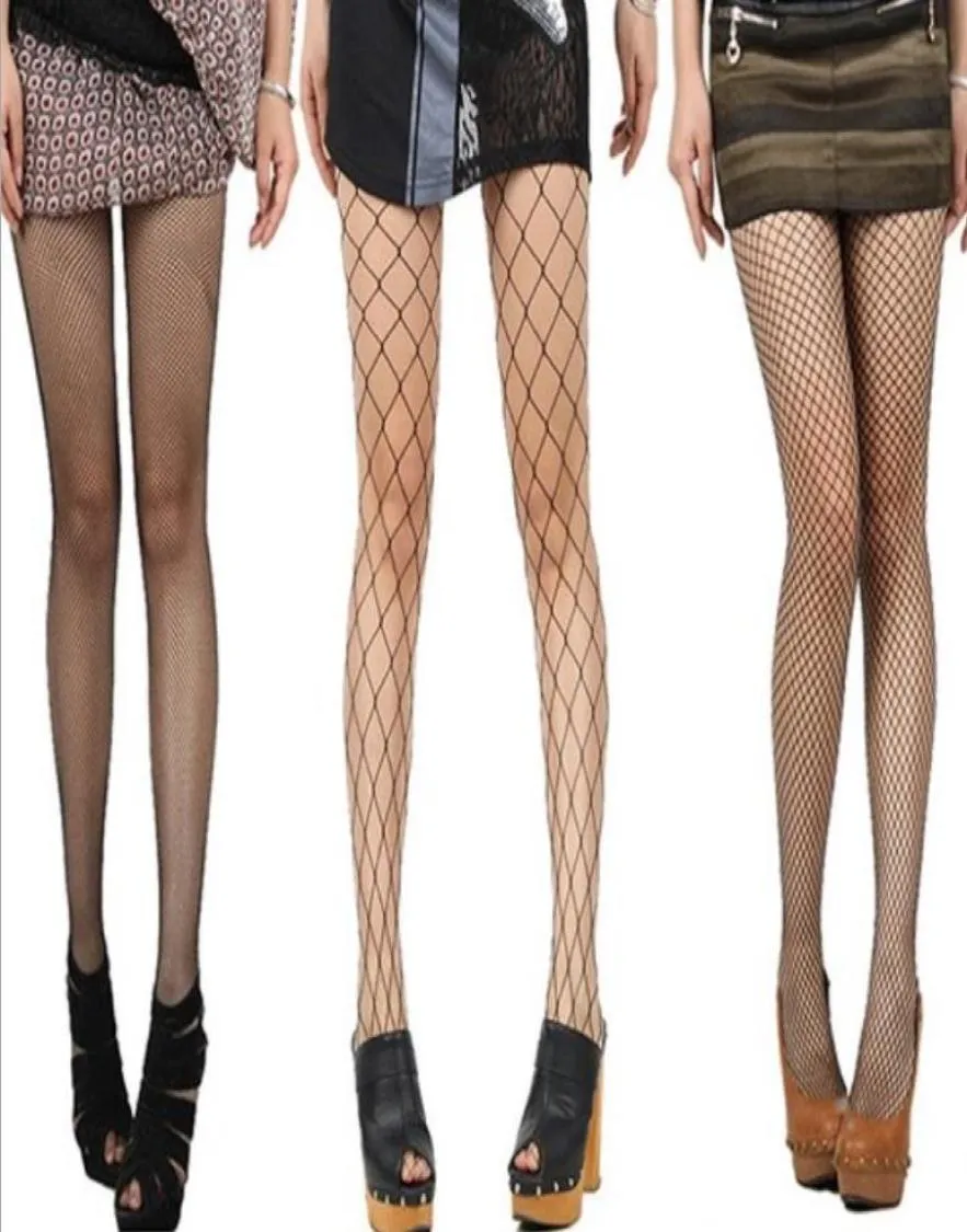 Women High Waist Tights Fishnet Stockings Sexy Mesh Thigh High Pantyhose black colorful super stretchy fabric1602246