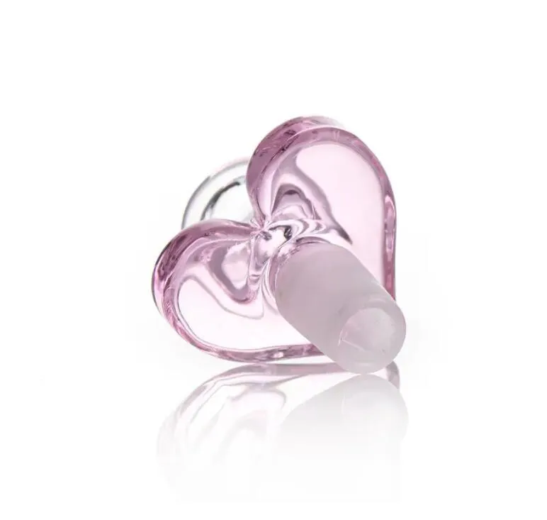 Meisjesachtig 14mm roze hartvorm Glazen Kommen Roken Accessoires Waterpijpen Waterleidingen Glazen Kom beker Bong Shisha Dab Rigs
