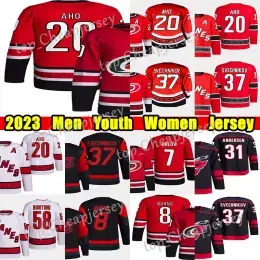 CUSTOM #20 Sebastian Aho Reverse Retro hockey jersey #8 Brent Burns Andrei Svechnikov Teuvo Teravainen Michael Bunting Ron Francis Jarvis Ja