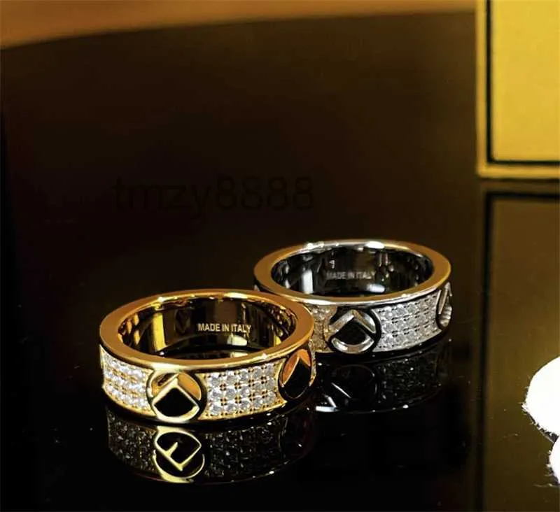 Luxe Dames Designer Ring Jewerly Mode Casual Paar Hoge Kwaliteit Merk f Klassiek Goud Zilver Letters Heren Diamnond Ringen voor 3393 VK7O